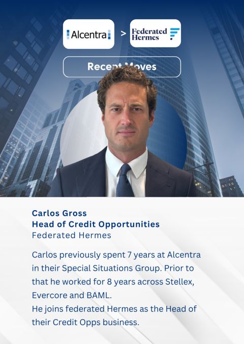Carlos Gross, Head of Credit Opportunities, Alcentra to Federated Hermes